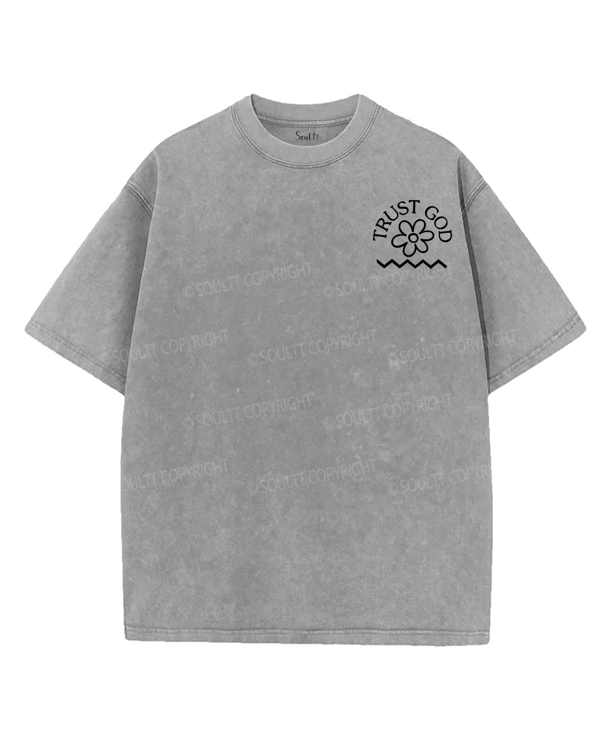We All Trust God Double Sided Unisex Washed Christian T-shirt Hoodie, Sweatshirt | CiraTrend.com (Image 4)