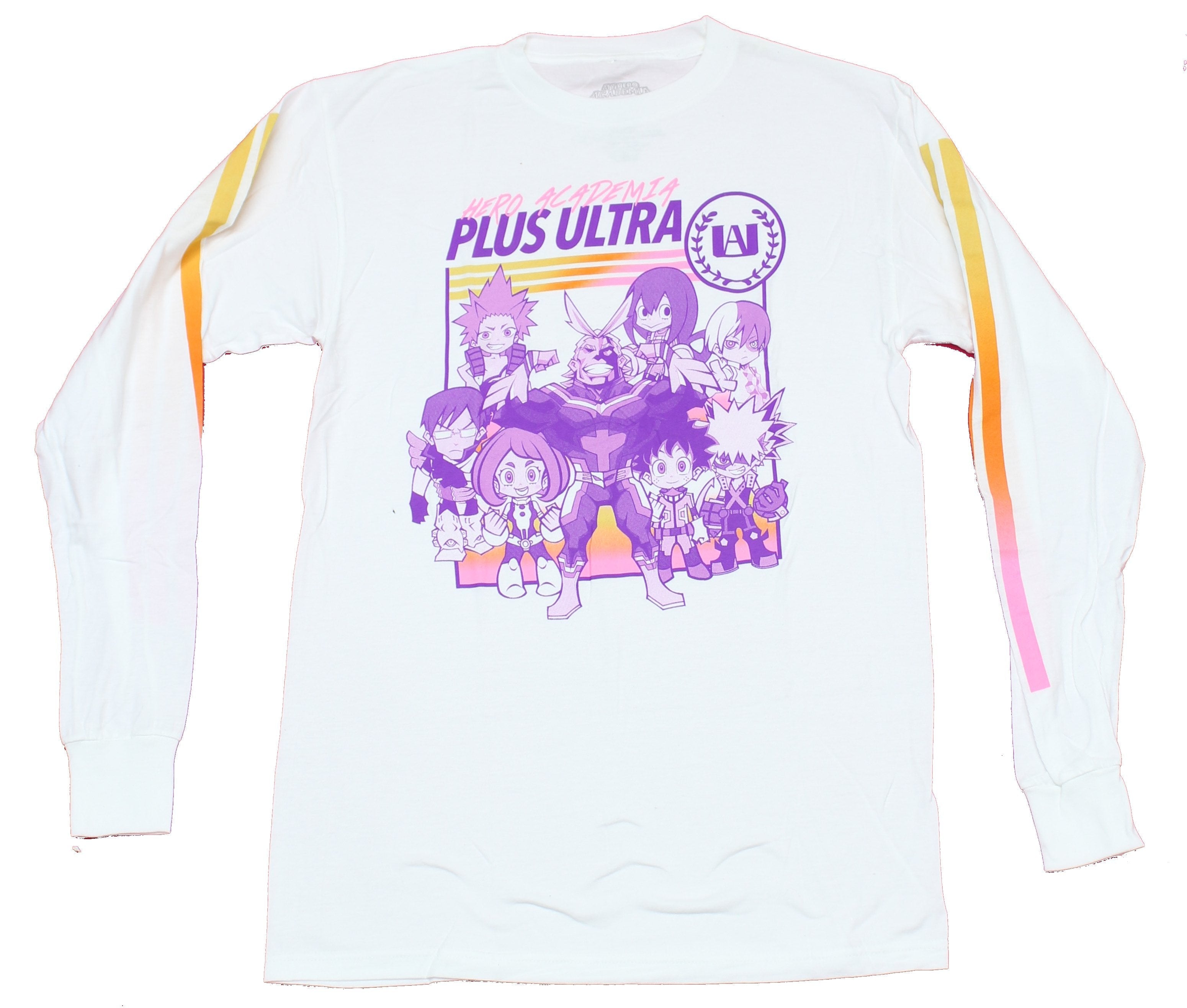 My Hero Academia  Mens Long Sleeve  T-Shirt -  Purple Styled Chibi Group Image Hoodie, Sweatshirt | CiraTrend.com