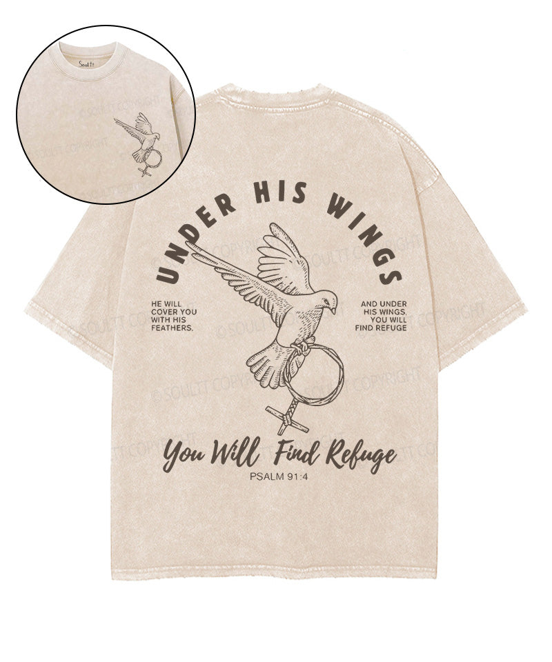 Under His Wings Double Sided Unisex Washed Christian T-shirt Style001 Hoodie, Sweatshirt | CiraTrend.com (Image 1)