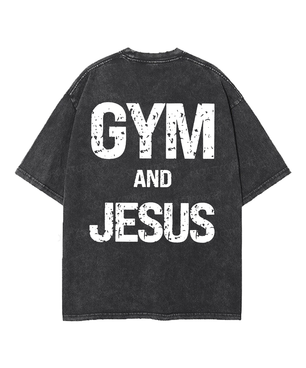 Gym And Jesus Double Sided Unisex Washed Christian T-shirt Hoodie, Sweatshirt | CiraTrend.com (Image 4)