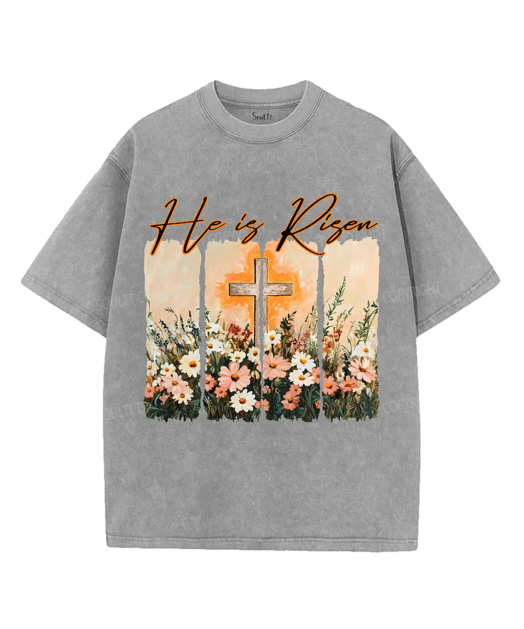 His Is Risen Unisex Washed Christian T-shirt Hoodie, Sweatshirt | CiraTrend.com (Image 2)