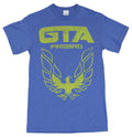 Pontiac Firebird Mens T Shirt - Distressed GTA Firebird Logo on Blue Hoodie, Sweatshirt | CiraTrend.com
