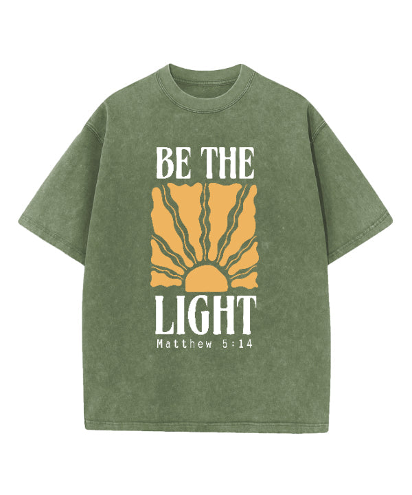 Be the Light Washed Christian T-shirt Hoodie, Sweatshirt | CiraTrend.com (Image 3)