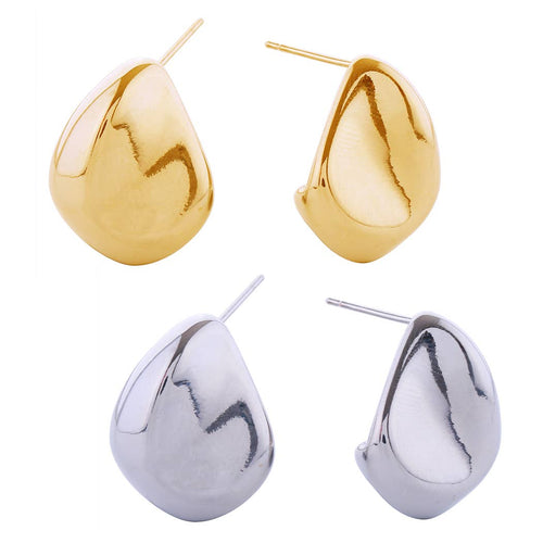 14K Dipped Solid Surface Post Stud Earrings