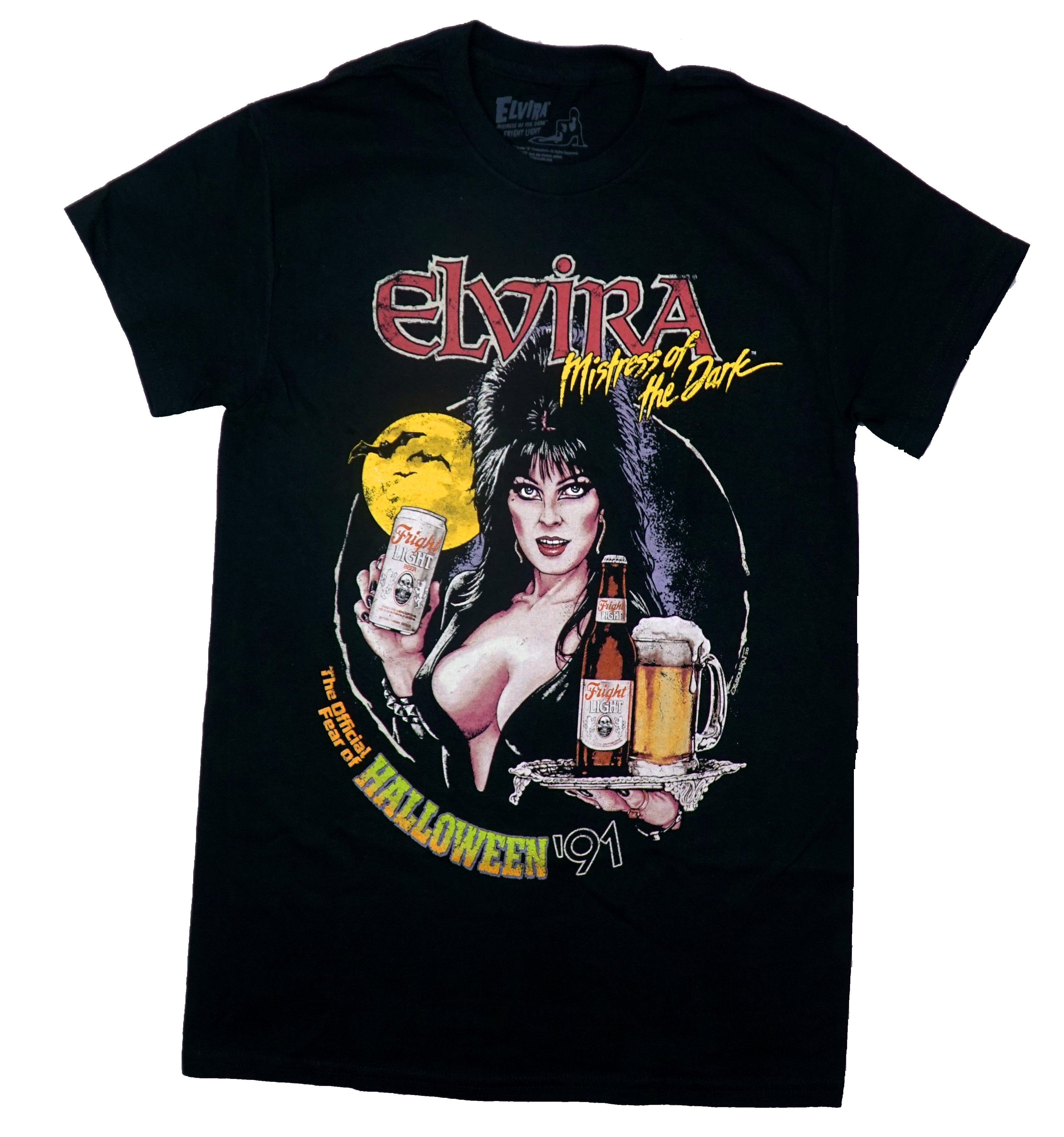 Elvira Mistress Dark Fright Light Beer Ad T-Shirts, Hoodie, Sweatshirt