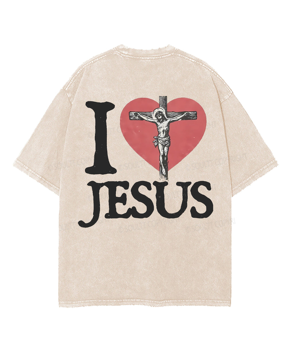 I Love Jesus Double Sided Unisex Washed Christian T-shirt Hoodie, Sweatshirt | CiraTrend.com (Image 2)