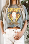 Cowboy Country Mineral Graphic Long Crop Top