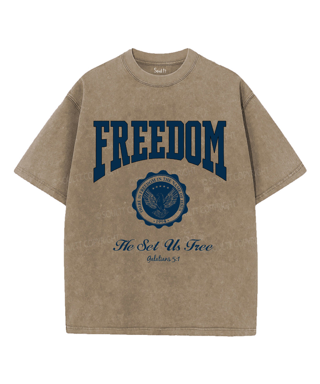 He Set Us Free Washed Christian T-Shirts, Hoodie, Sweatshirt