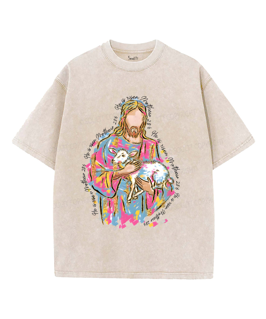 He Is Risen Unisex Washed Christian T-shirt Style012 Hoodie, Sweatshirt | CiraTrend.com (Image 4)