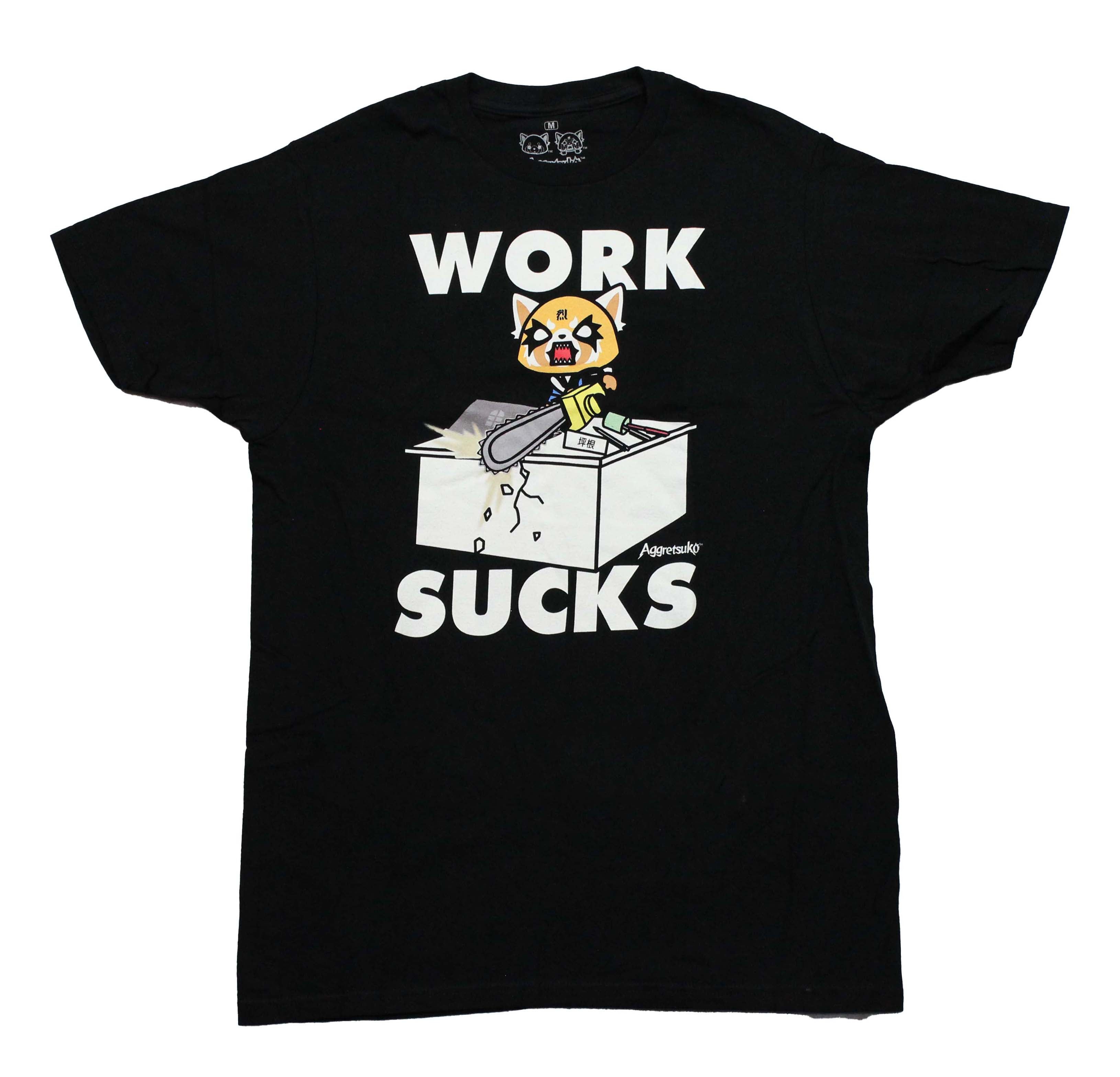Aggretsuko Mens T-Shirt - Work Sucks Broken Copier Hoodie, Sweatshirt | CiraTrend.com
