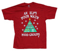 Elf Mens T-Shirt - An Elf's Four Main Food Groups Hoodie, Sweatshirt | CiraTrend.com