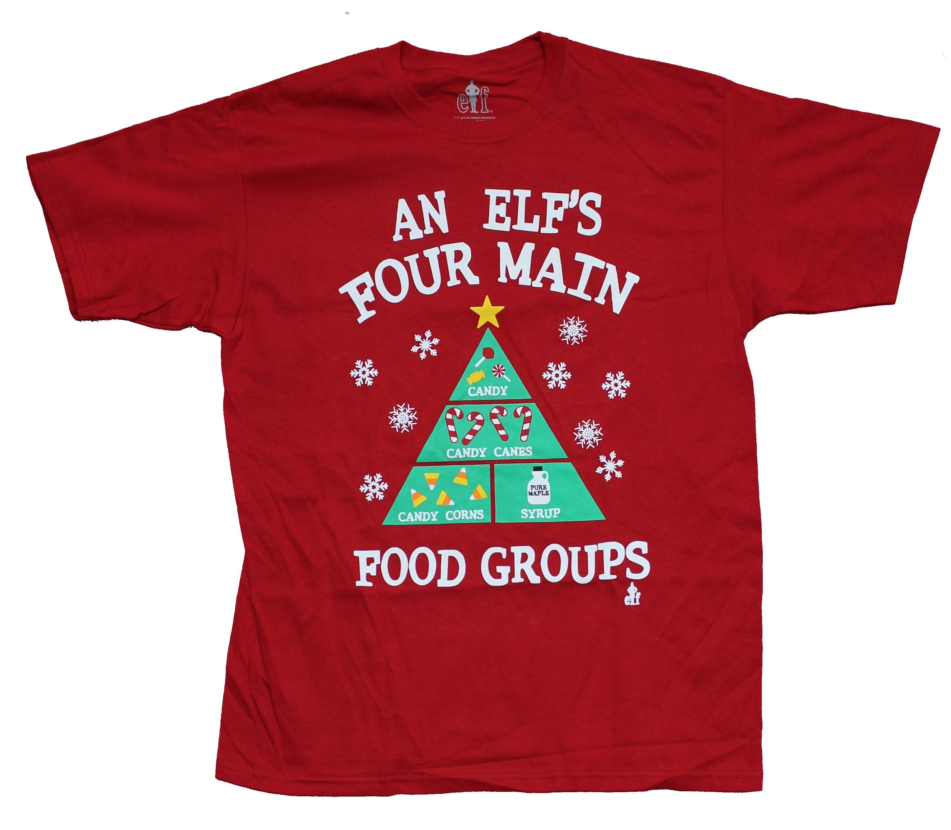 Elf Mens T-Shirt - An Elf's Four Main Food Groups Hoodie, Sweatshirt | CiraTrend.com