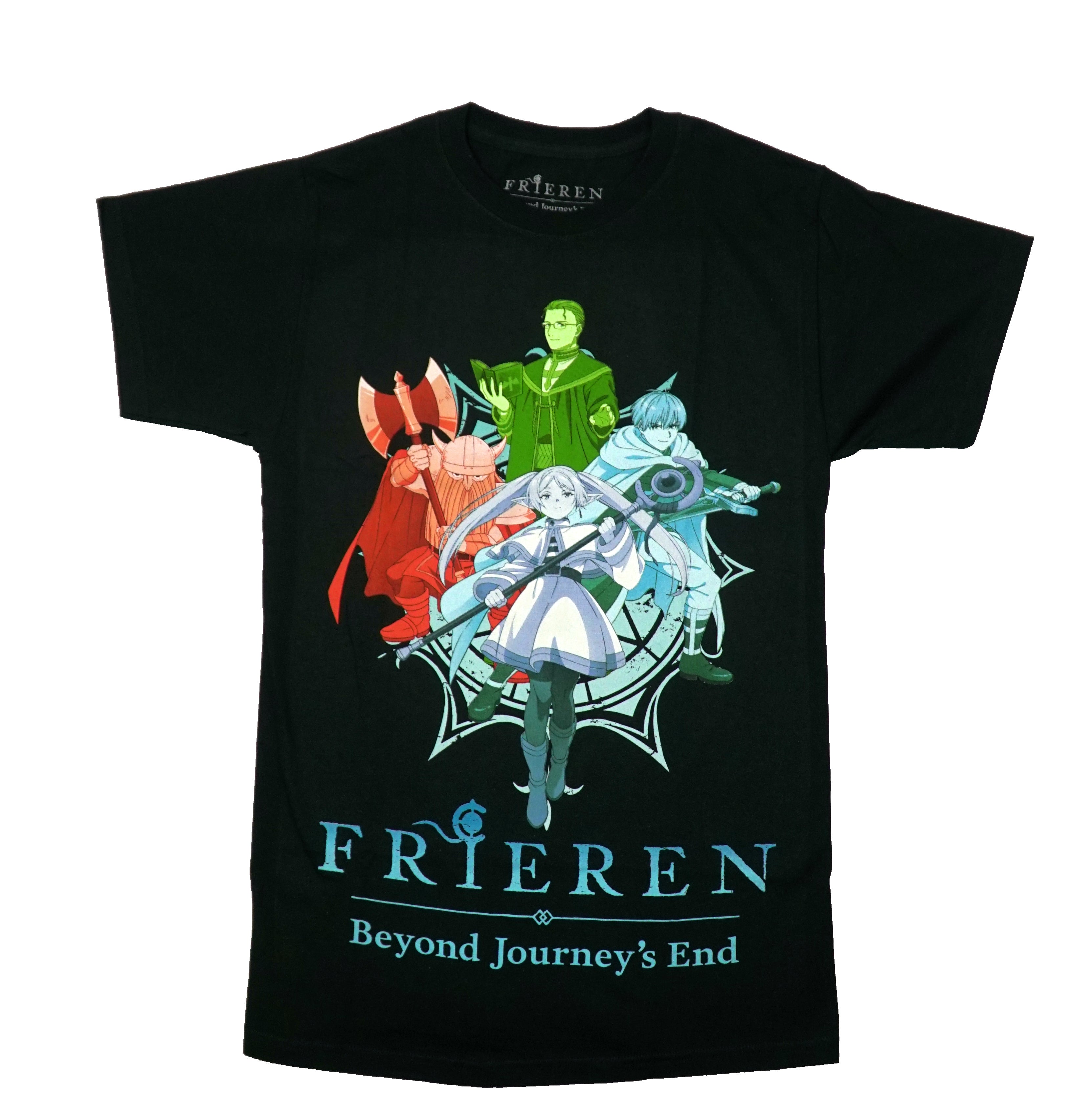 Frieren Beyond Journey's End Mens T-Shirt - Colorful Full Color Group Over Logo Hoodie, Sweatshirt | CiraTrend.com