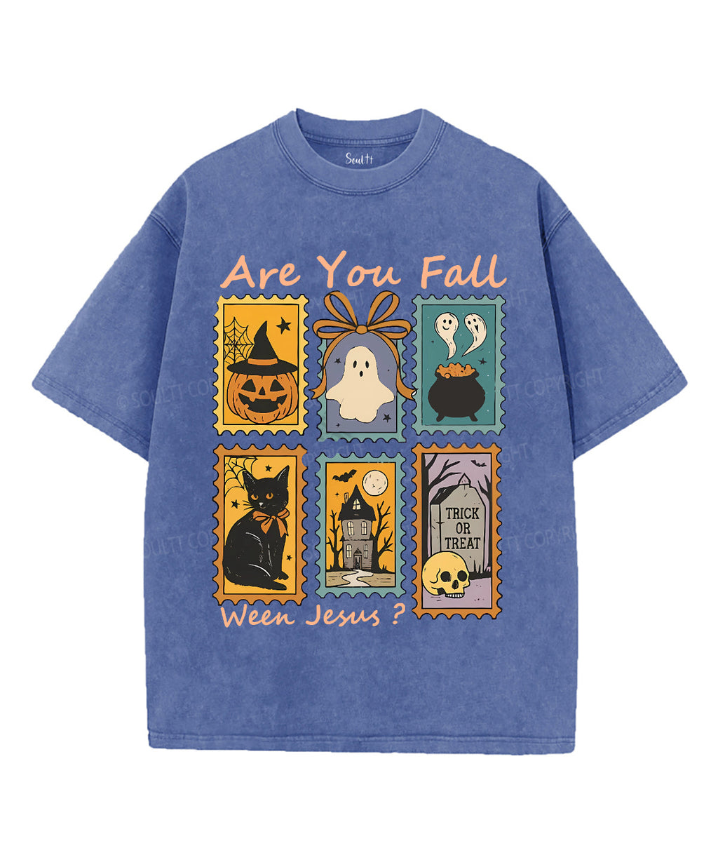 Are You Fall Ween Jesus Unisex Washed Christian T-shirt Hoodie, Sweatshirt | CiraTrend.com (Image 4)