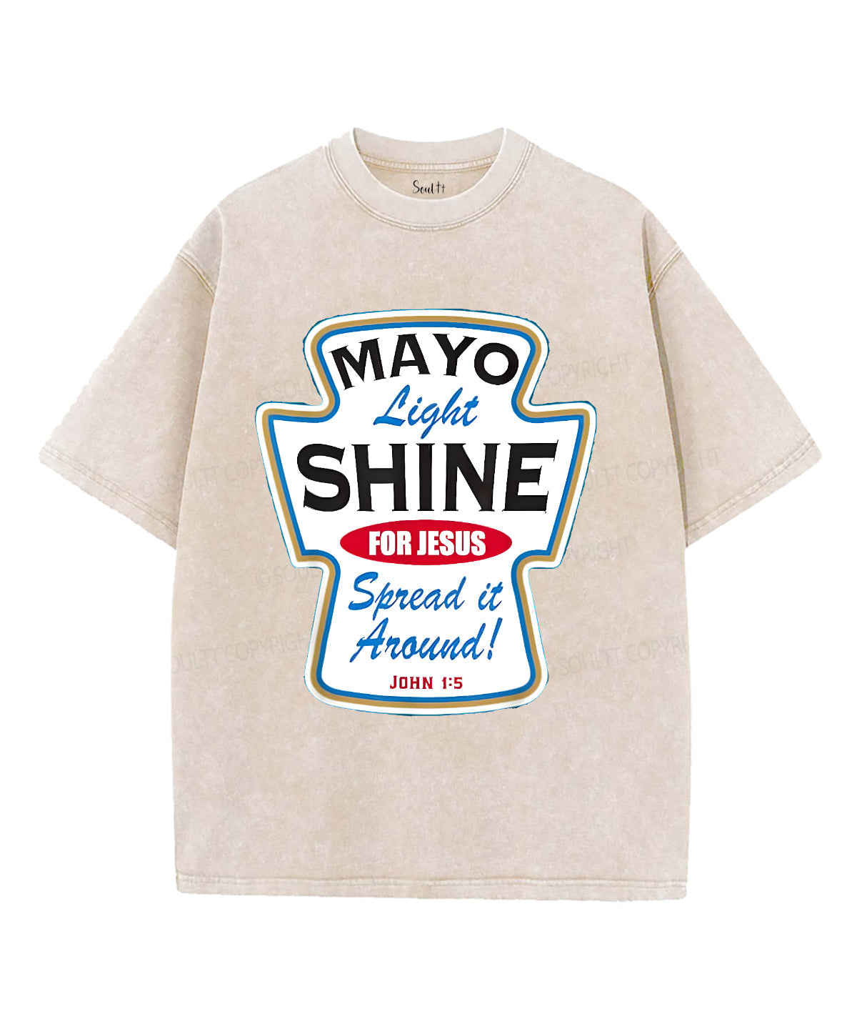 Mayo Shine Fox Jesus Unisex Washed Christian T-shirt Hoodie, Sweatshirt | CiraTrend.com (Image 4)
