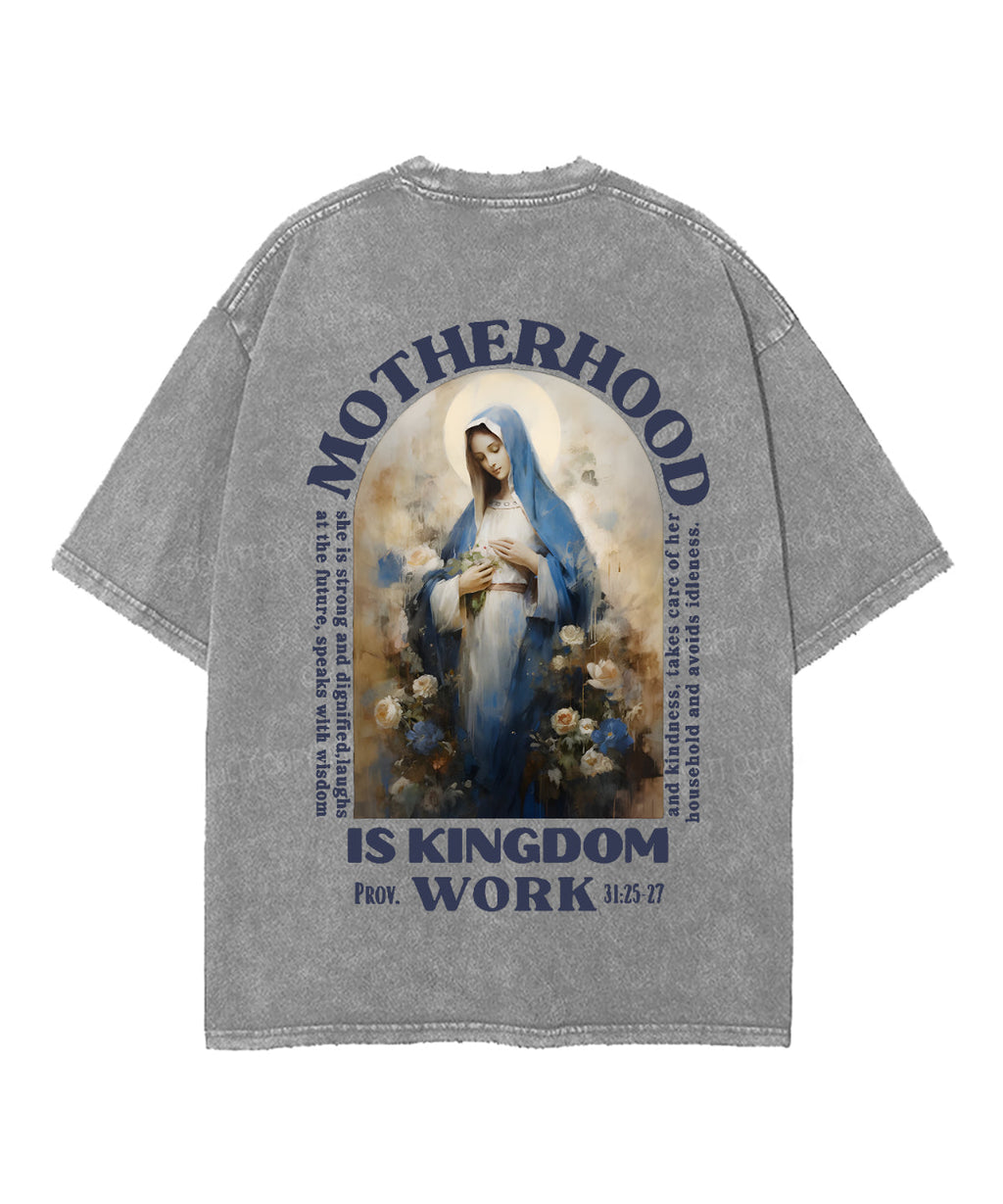 Motherhood is Kingdom Work Double Sided Unisex Washed Christian T-shirt Style002 Hoodie, Sweatshirt | CiraTrend.com (Image 5)