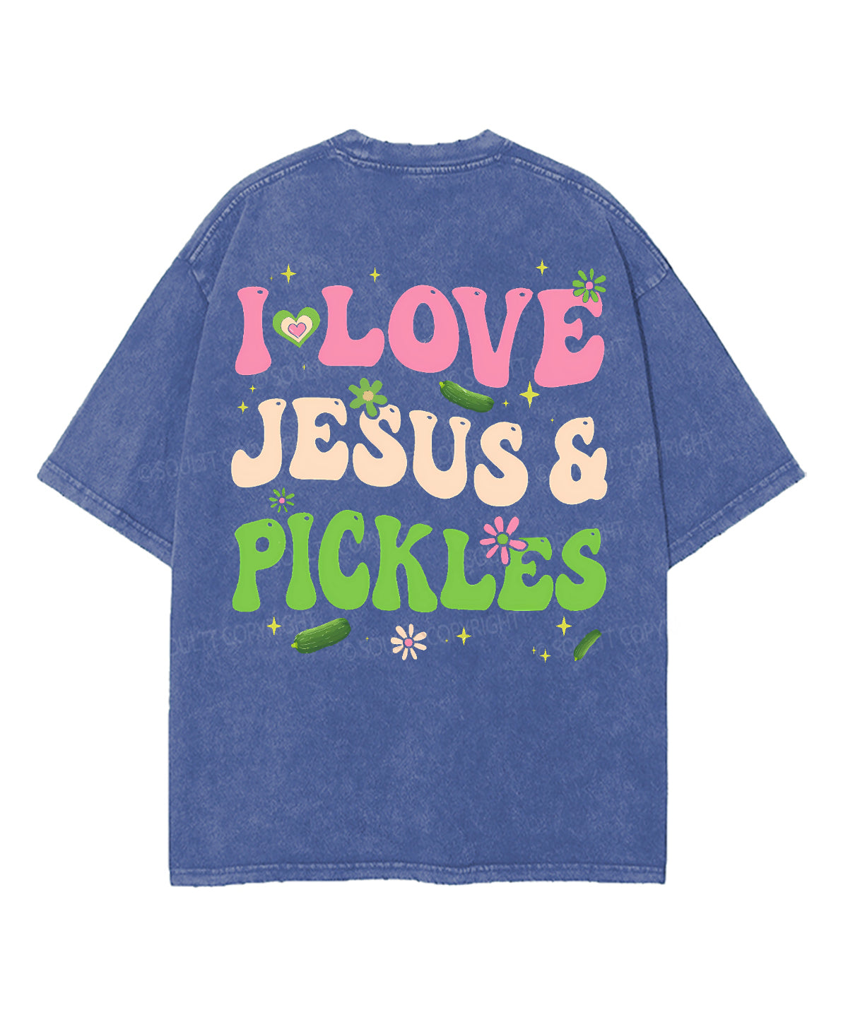 Love Jesus And Love Pickles Double Sided Unisex Washed Christian T-shirt Hoodie, Sweatshirt | CiraTrend.com (Image 4)