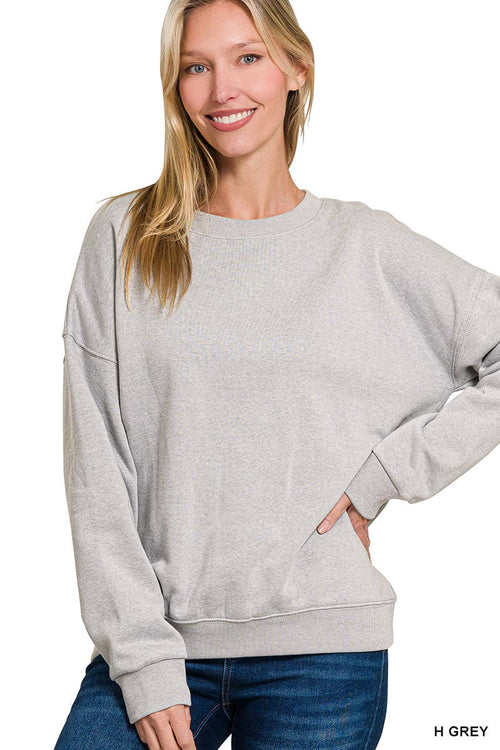 .._ SI-27150 Fleece Drop Shoulder Sweatshirts