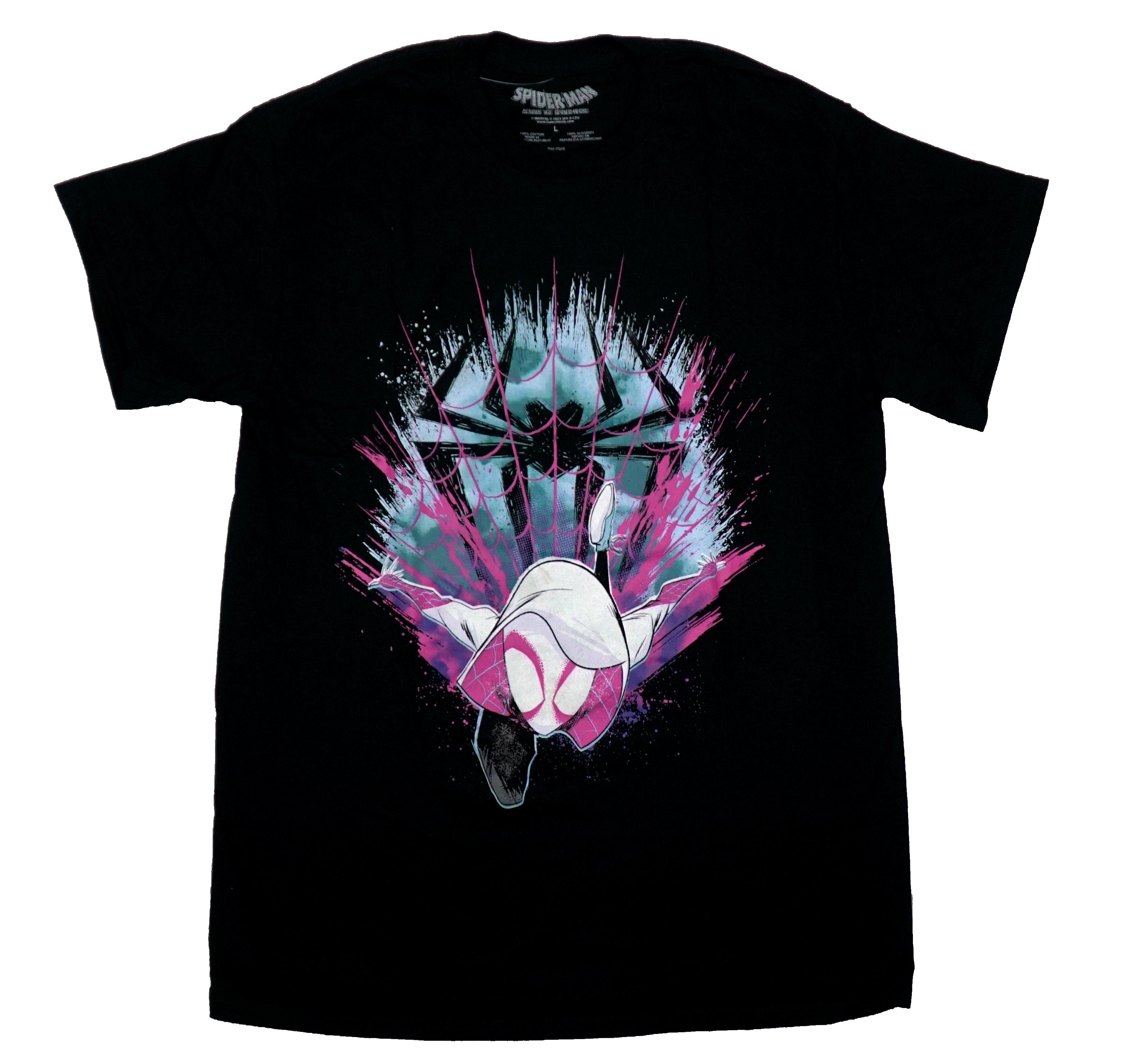 Spider-Gwen Mens T-Shirt - Flying Outstretched Pink Web Black Spider Hoodie, Sweatshirt | CiraTrend.com
