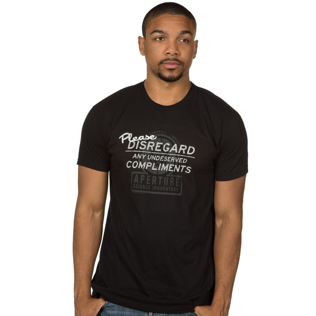Portal Mens T-Shirt - Please Disregard Undeserved Compliments Logo Hoodie, Sweatshirt | CiraTrend.com (Image 1)