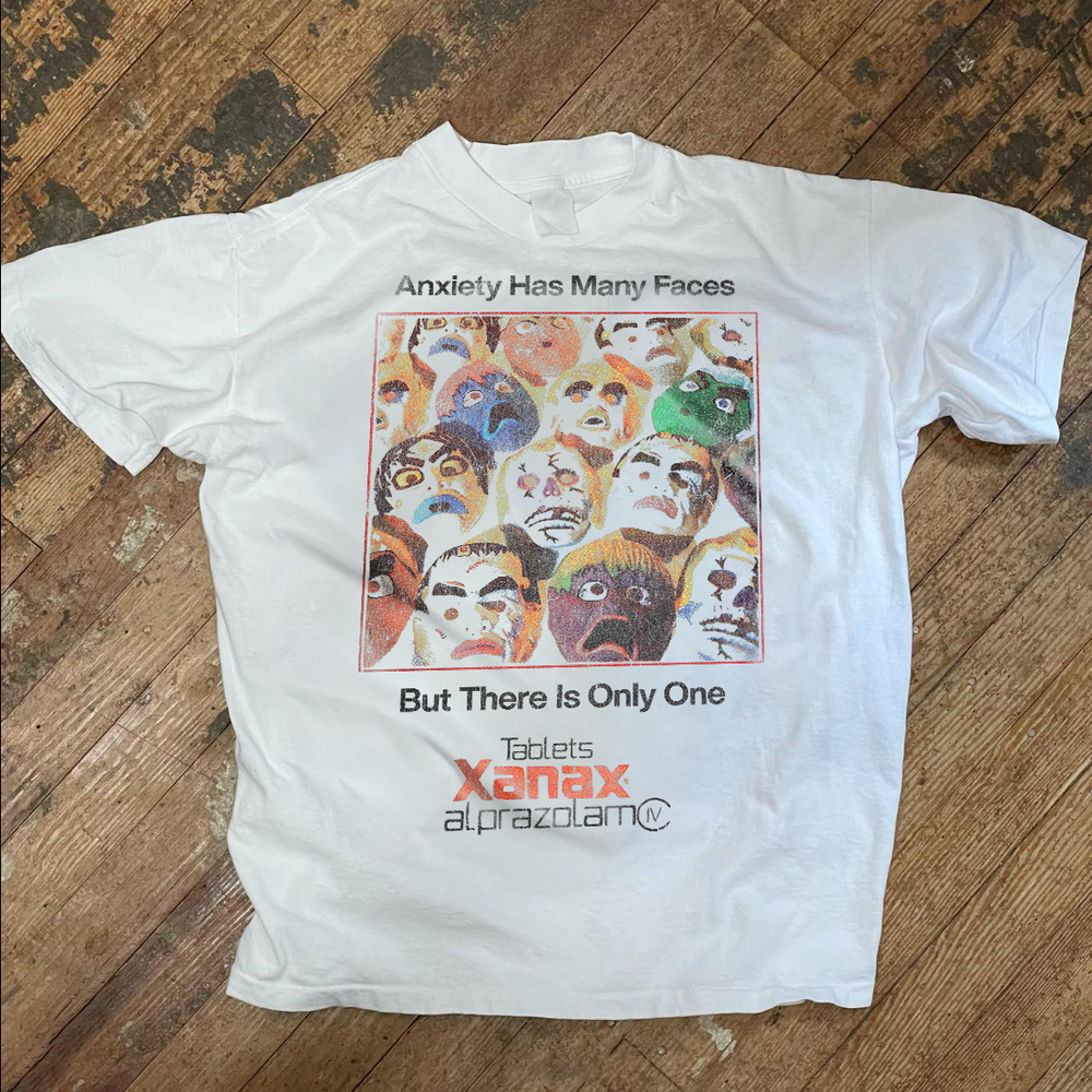 ANXIETY HAS MANY FACES WHITE HEAVY WEIGHT T-SHIRT Hoodie, Sweatshirt | CiraTrend.com (Image 1)