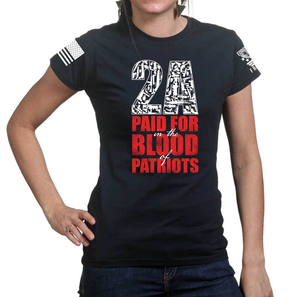 2A Paid For In Blood of Patriots Ladies T-shirt