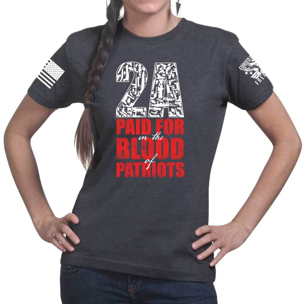 2A Paid For In Blood of Patriots Ladies T-shirt Style001