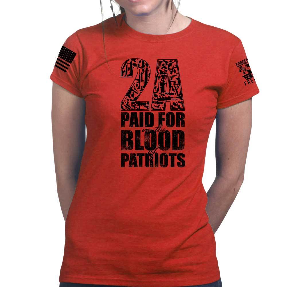 2A Paid For In Blood of Patriots Ladies T-shirt Style001