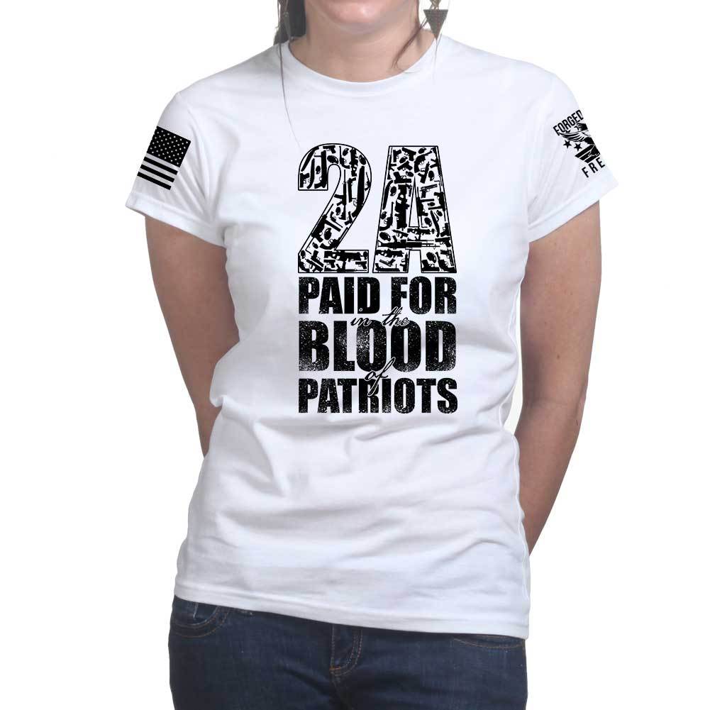 2A Paid For In Blood of Patriots Ladies T-shirt Style001