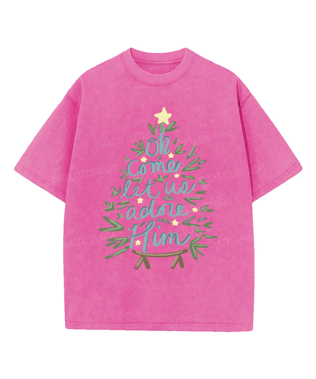 Oh Come Let Us Adore Him Washed Christian T-shirt Hoodie, Sweatshirt | CiraTrend.com (Image 5)