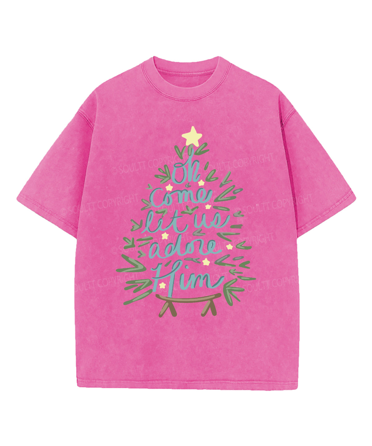 Oh Come Let Us Adore Him Washed Christian T-shirt Hoodie, Sweatshirt | CiraTrend.com (Image 5)