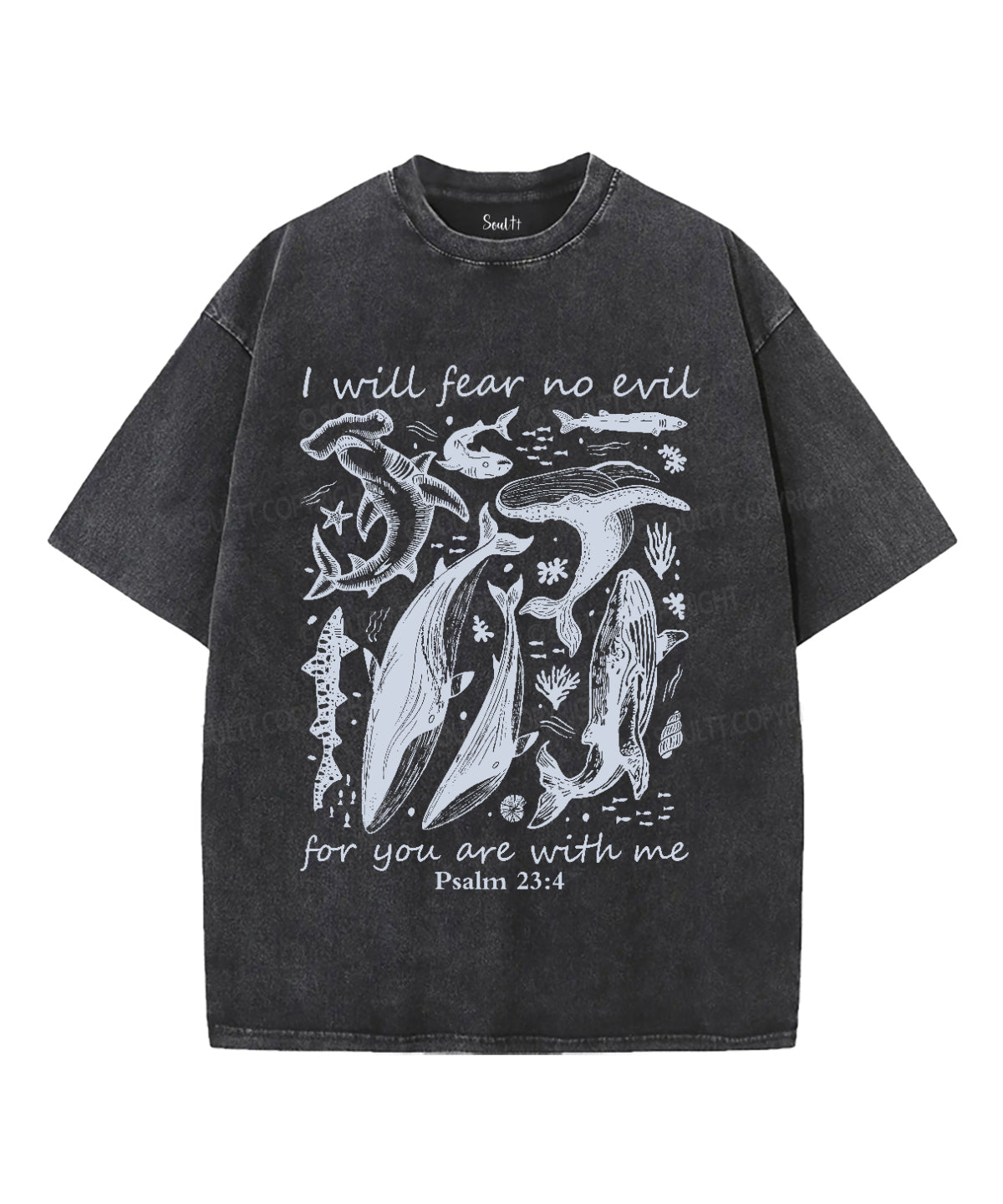 I Will Fear No Evil Washed Christian T-Shirts, Hoodie, Sweatshirt