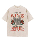 Under His Wings Washed Christian T-shirt Hoodie, Sweatshirt | CiraTrend.com (Image 1)