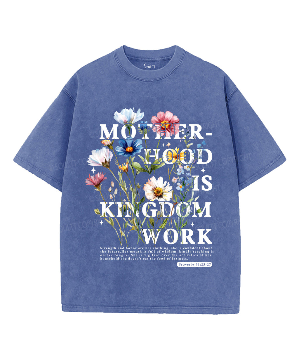 Motherhood Is Kingdom Work Unisex Washed Christian T-shirt Style007 Hoodie, Sweatshirt | CiraTrend.com (Image 3)