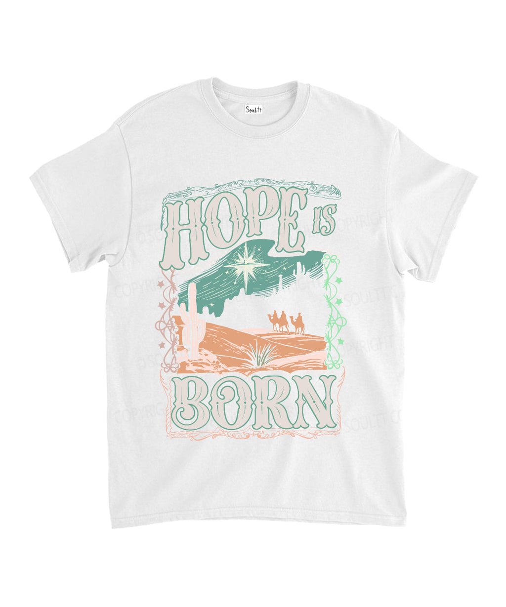 Hope Is Born Unisex Cotton Christian T-Shirt Hoodie, Sweatshirt | CiraTrend.com (Image 2)