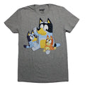 Bluey Mens T-Shirt - Bandit Sitting with Bingo and Bluee Hoodie, Sweatshirt | CiraTrend.com