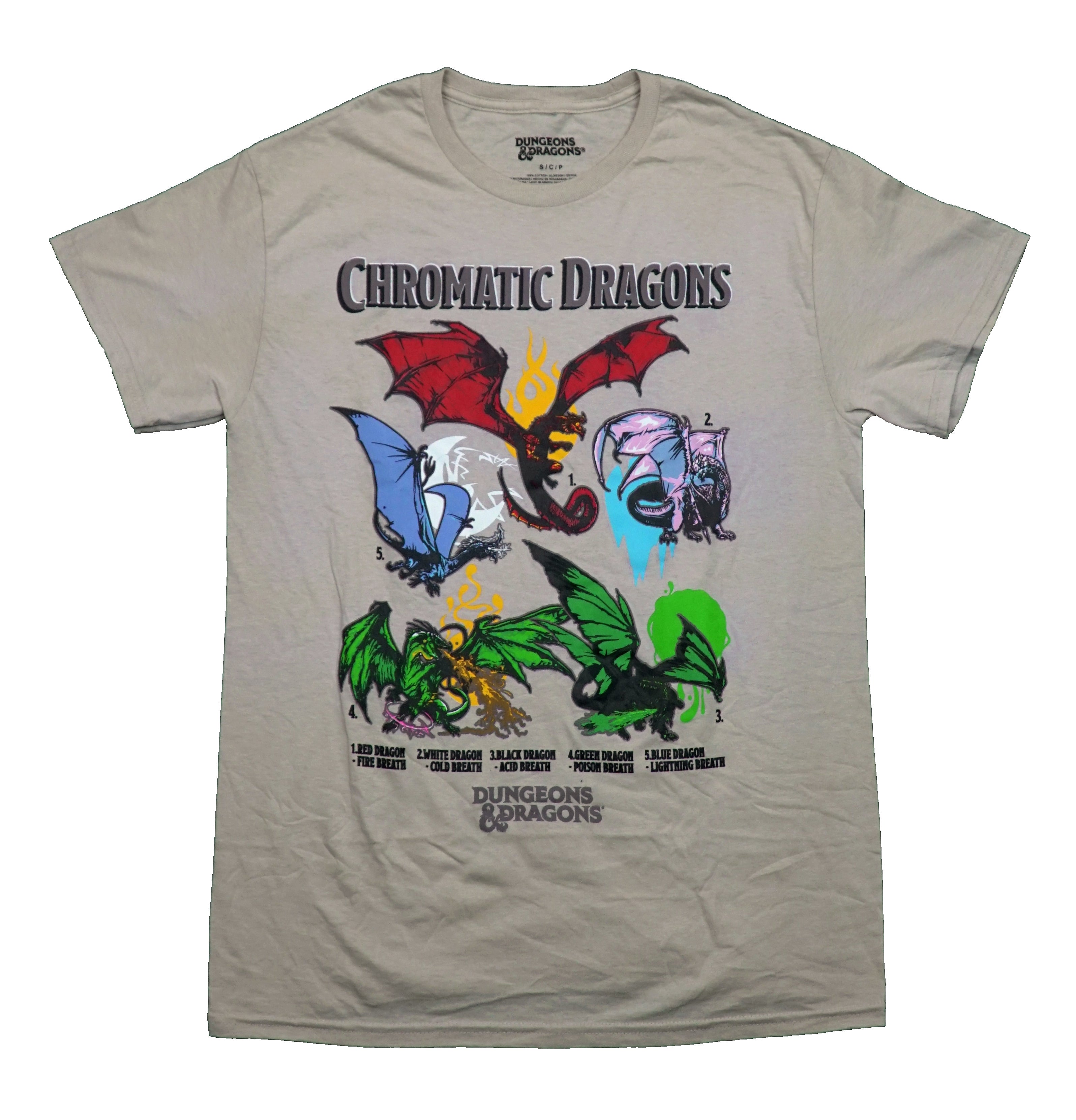 Dungeons & Dragons Mens T-Shirt - Chromatic Dragons Listed Hoodie, Sweatshirt | CiraTrend.com