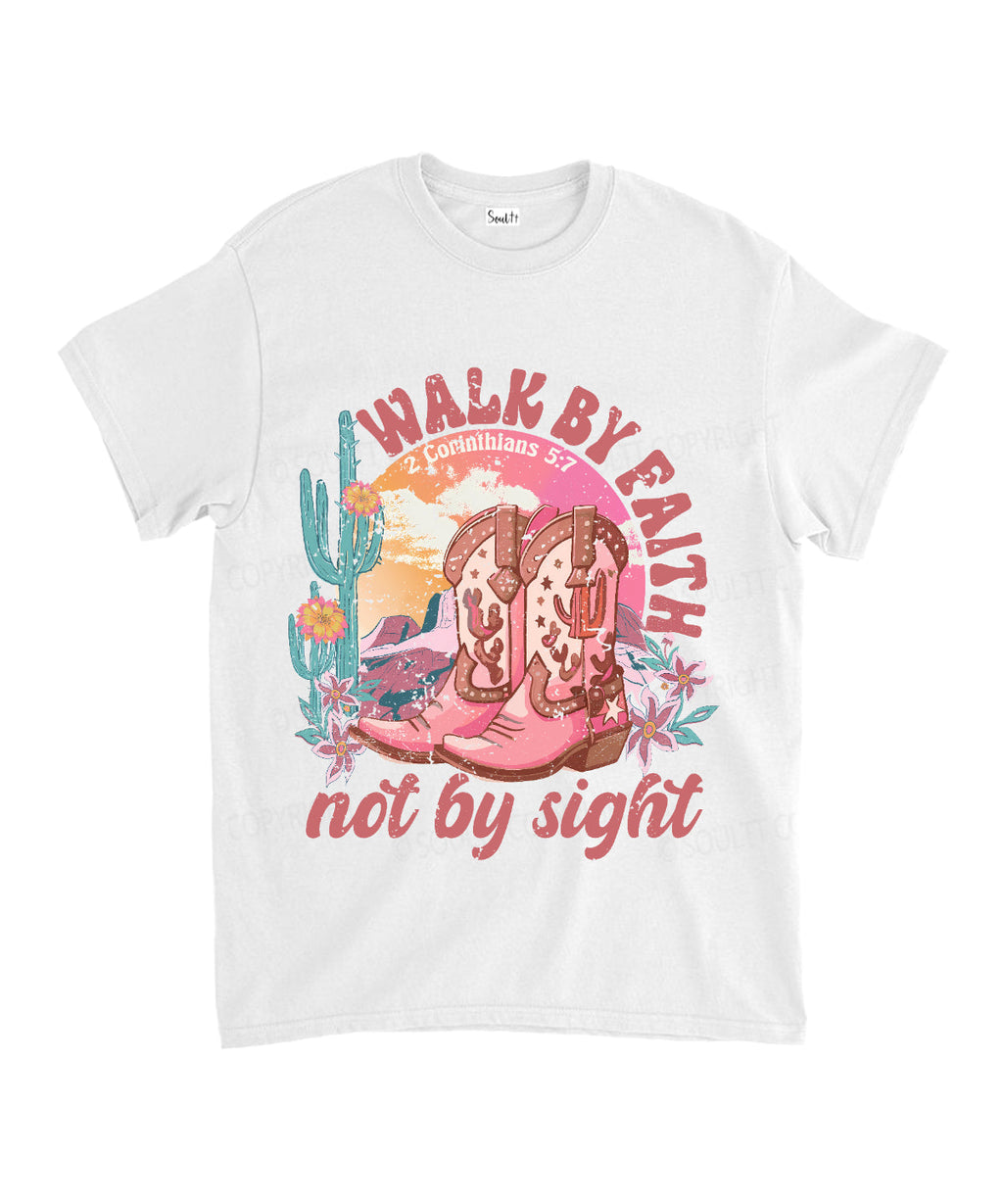 Walk By Faith Unisex Cotton Christian T-Shirt Style001 Hoodie, Sweatshirt | CiraTrend.com (Image 2)