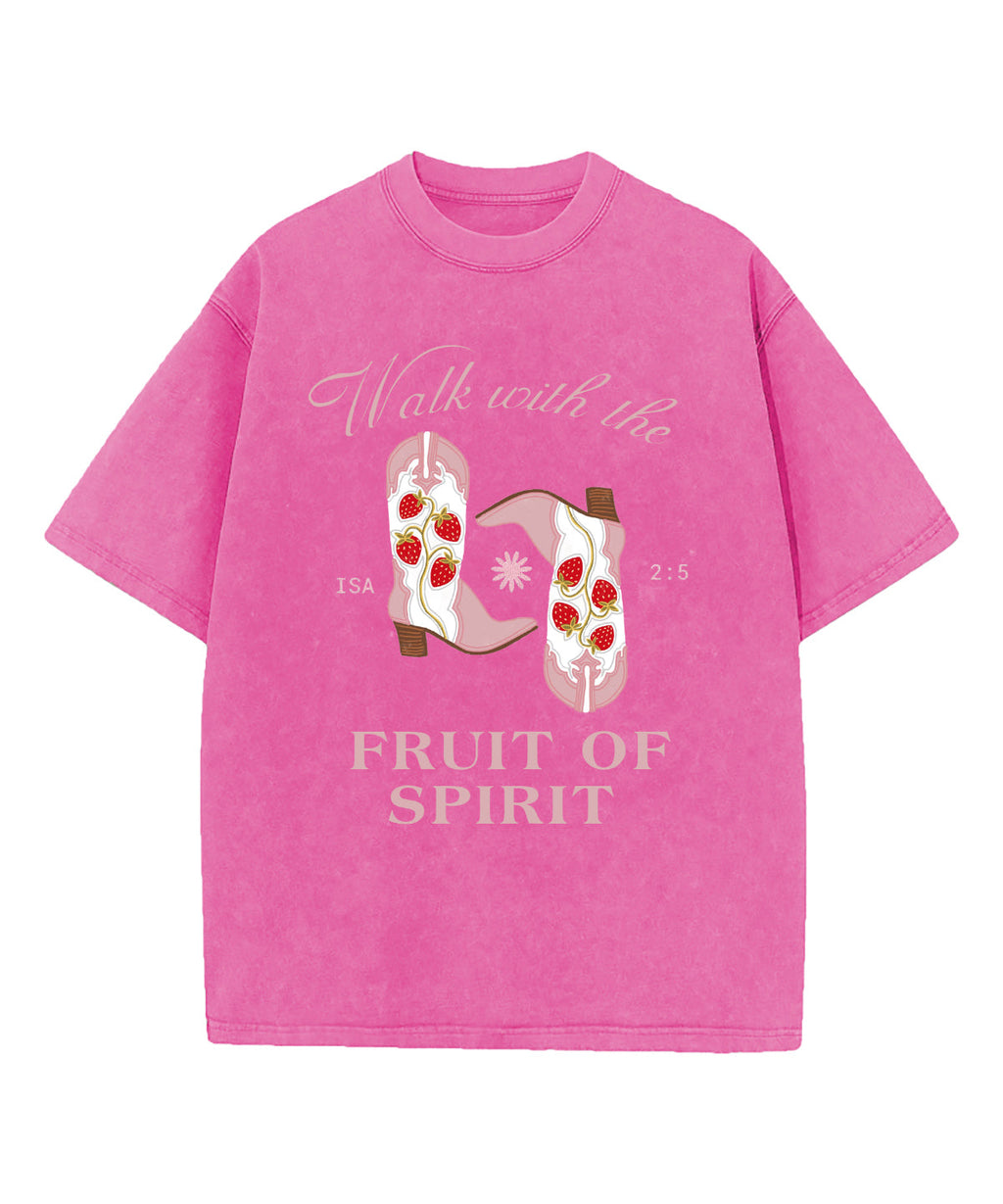 Walk With The Fruit Of Spirit Washed Christian T-shirt Hoodie, Sweatshirt | CiraTrend.com (Image 2)