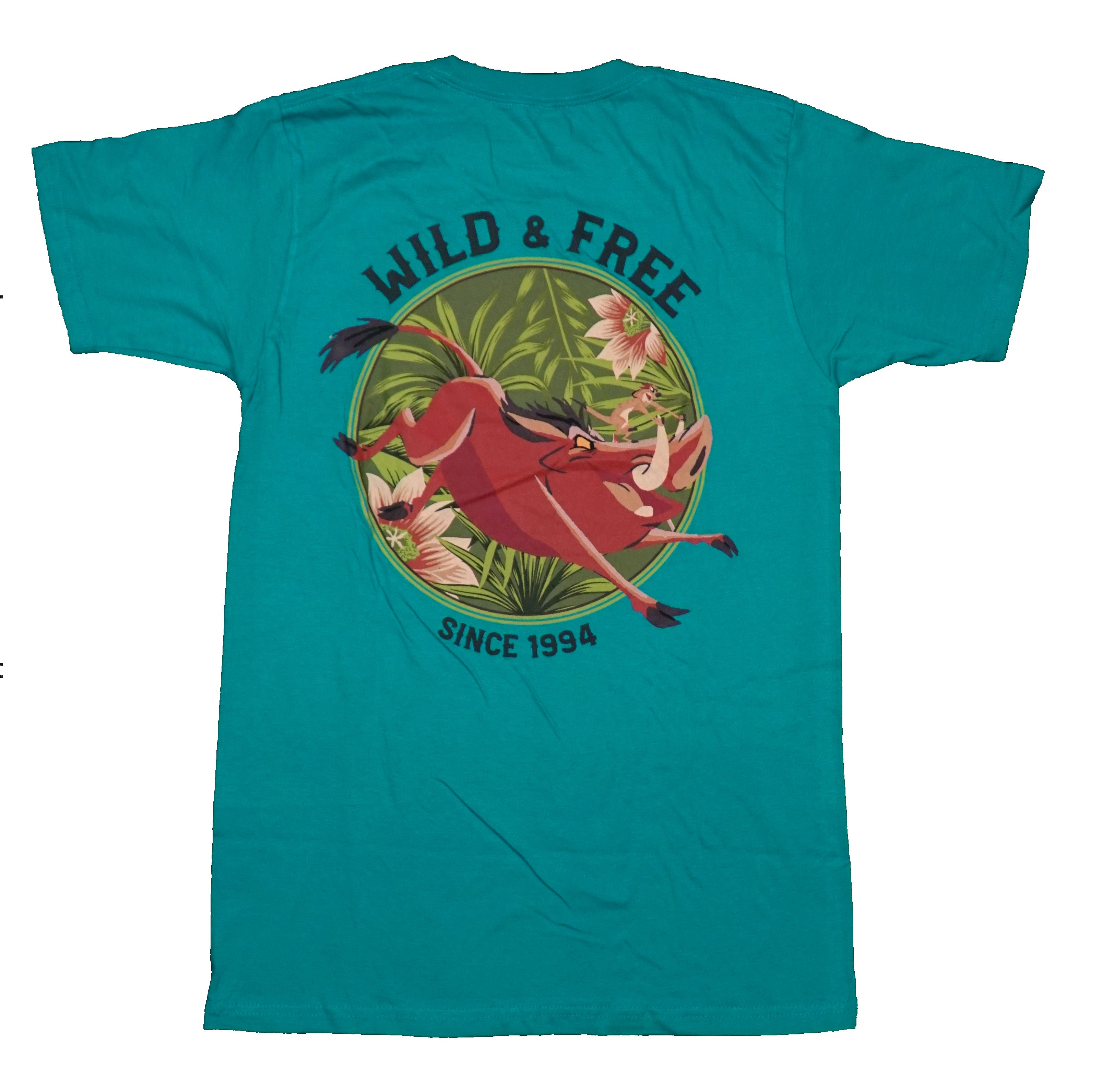 The Lion King Mens T-Shirt - Lapel Pumbaa Wild & Free Since 1994 Pumbaa Back Hoodie, Sweatshirt | CiraTrend.com (Image 2)