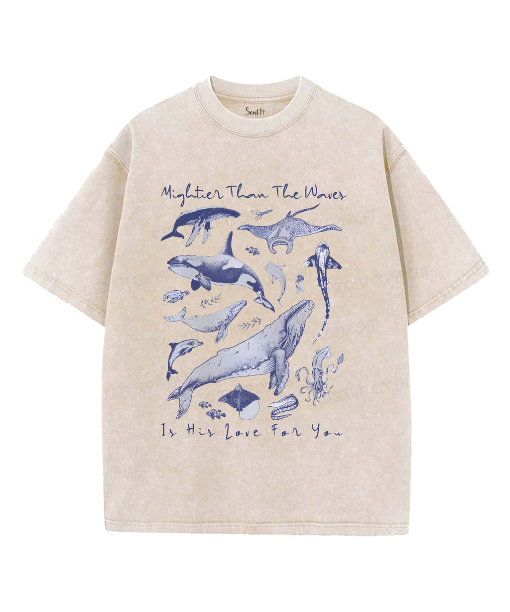 Mightier Than The Waves Unisex Washed Christian T-shirt Style004 Hoodie, Sweatshirt | CiraTrend.com (Image 4)