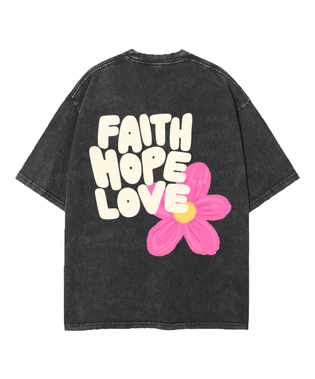 Faith Hope Love Double Sided Unisex Washed Christian T-shirt Hoodie, Sweatshirt | CiraTrend.com (Image 3)