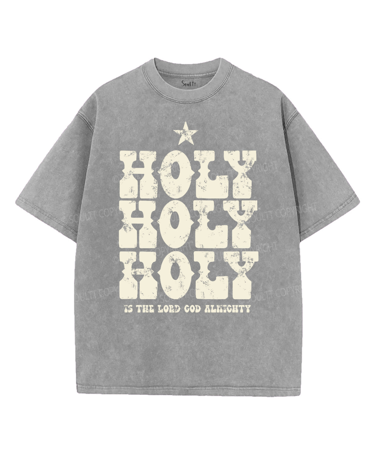 Holy Is The Lord God Almighty Washed Christian T-shirt Hoodie, Sweatshirt | CiraTrend.com (Image 4)