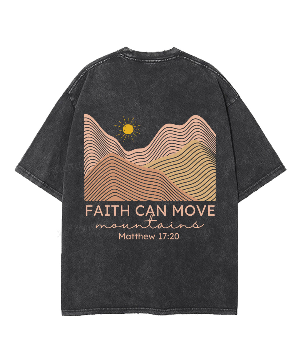 Faith Can Move Mountain Double Sided Unisex Washed Christian T-shirt Hoodie, Sweatshirt | CiraTrend.com (Image 5)