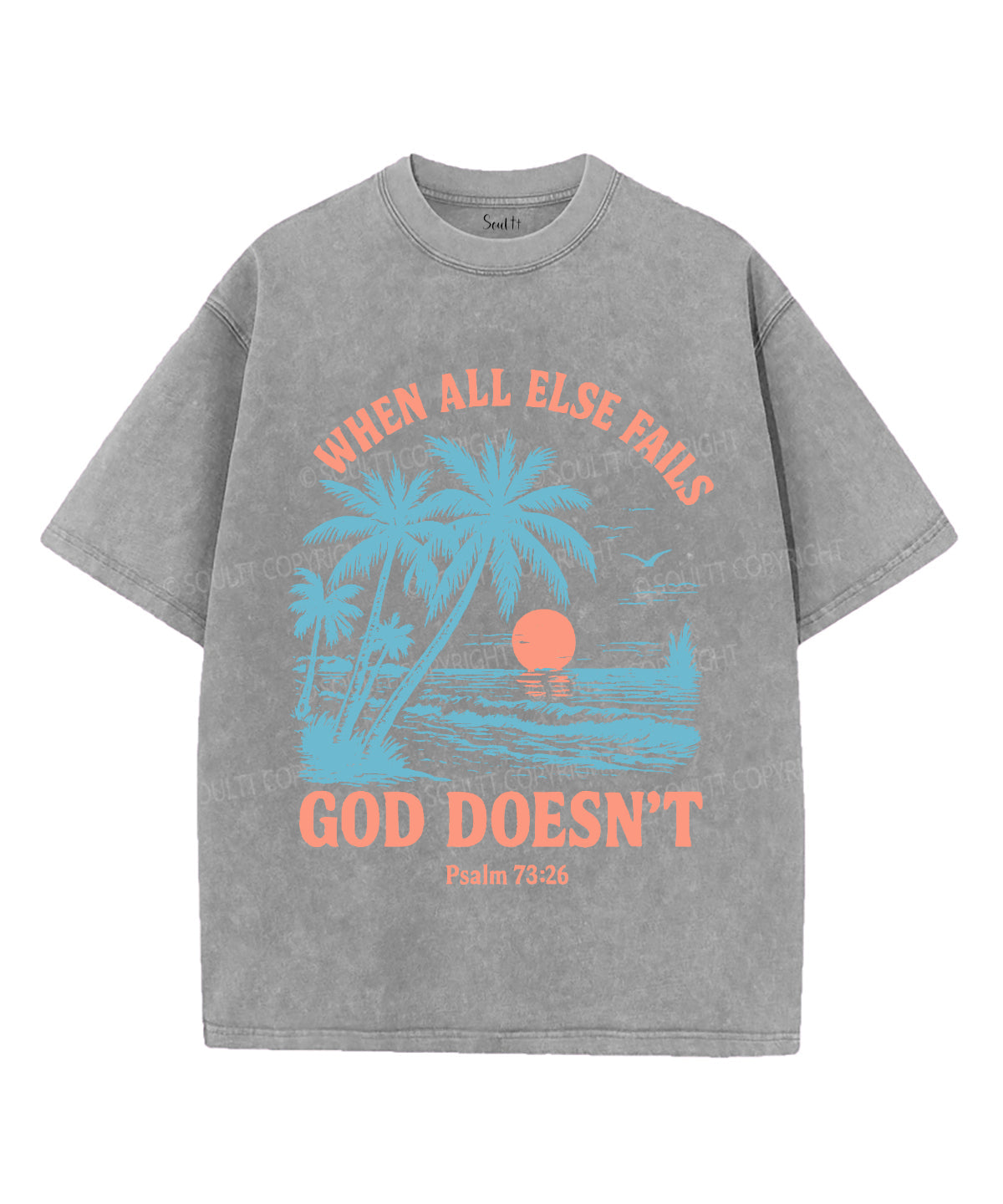 When All Else Falls God Doesn't Unisex Washed Christian T-shirt Hoodie, Sweatshirt | CiraTrend.com (Image 2)