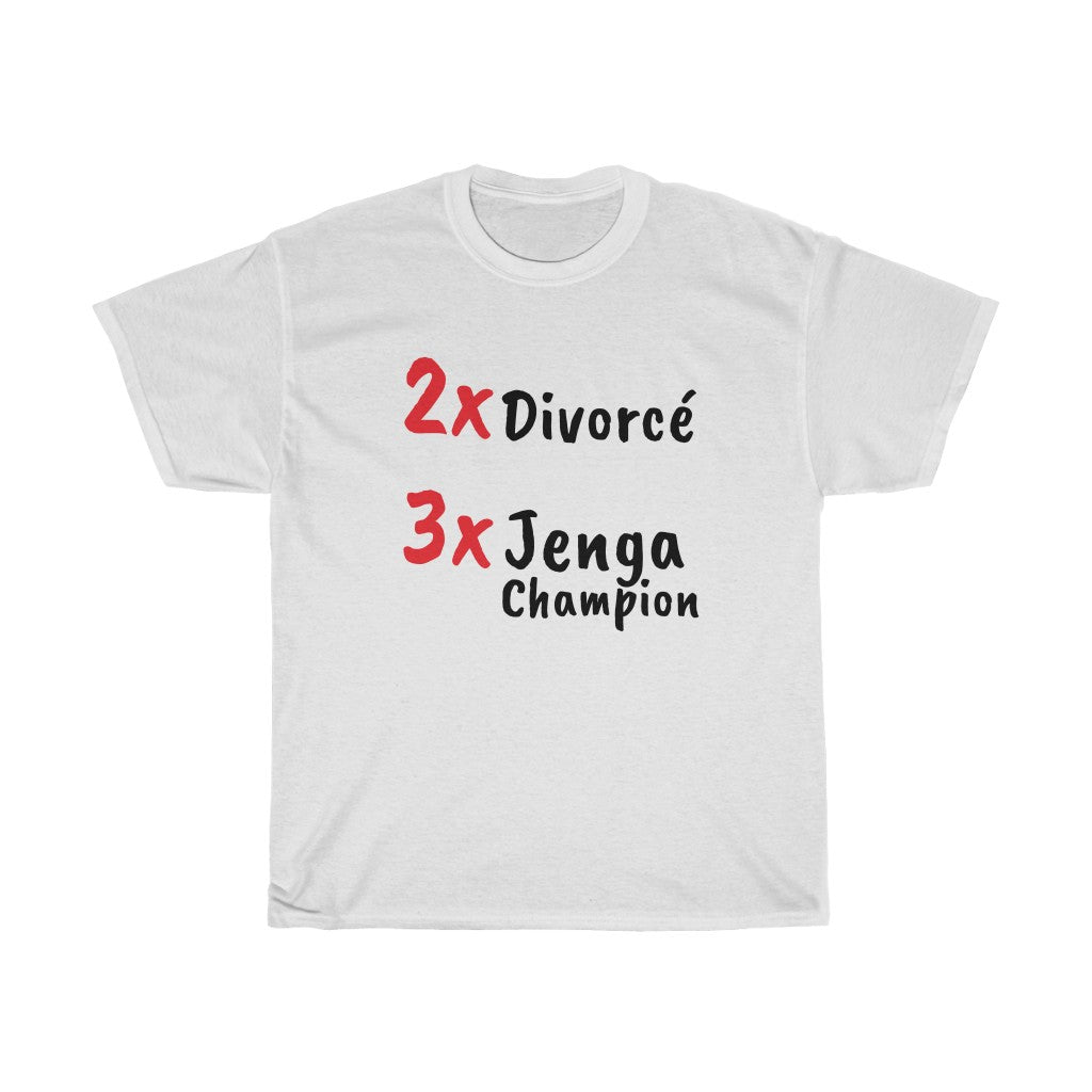 "3x Jenga Champion" t shirt