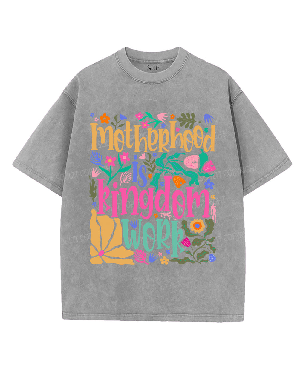 Motherhood Is Kingdom Work Unisex Washed Christian T-shirt Style004 Hoodie, Sweatshirt | CiraTrend.com (Image 2)