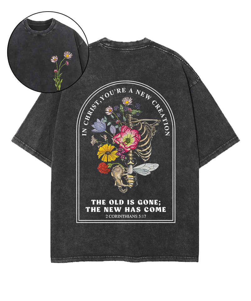 The Old Is Gone Double Sided Washed Christian T-shirt Hoodie, Sweatshirt | CiraTrend.com (Image 1)