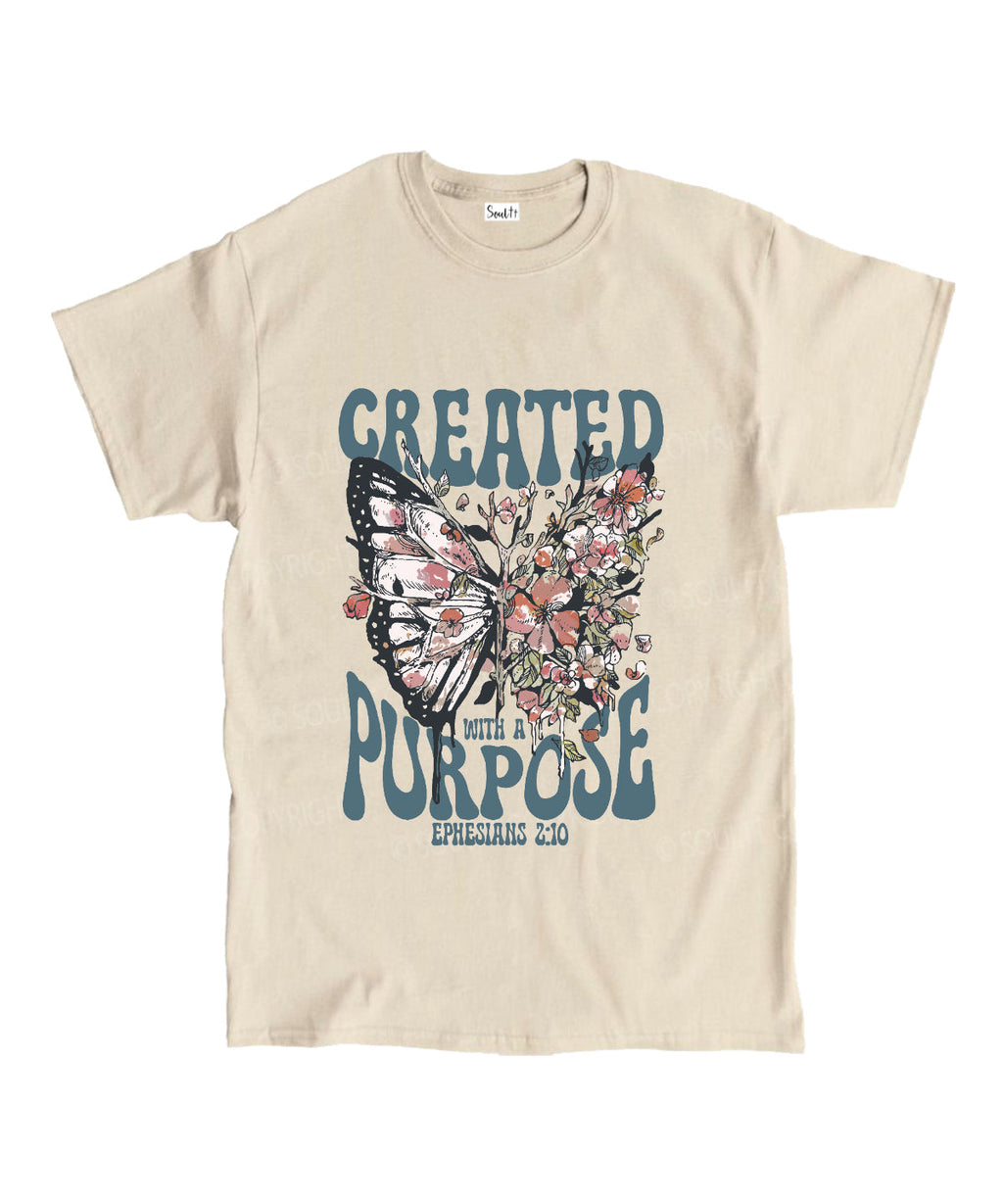 Created With A Purpose Unisex Cotton Christian T-Shirt Hoodie, Sweatshirt | CiraTrend.com (Image 4)
