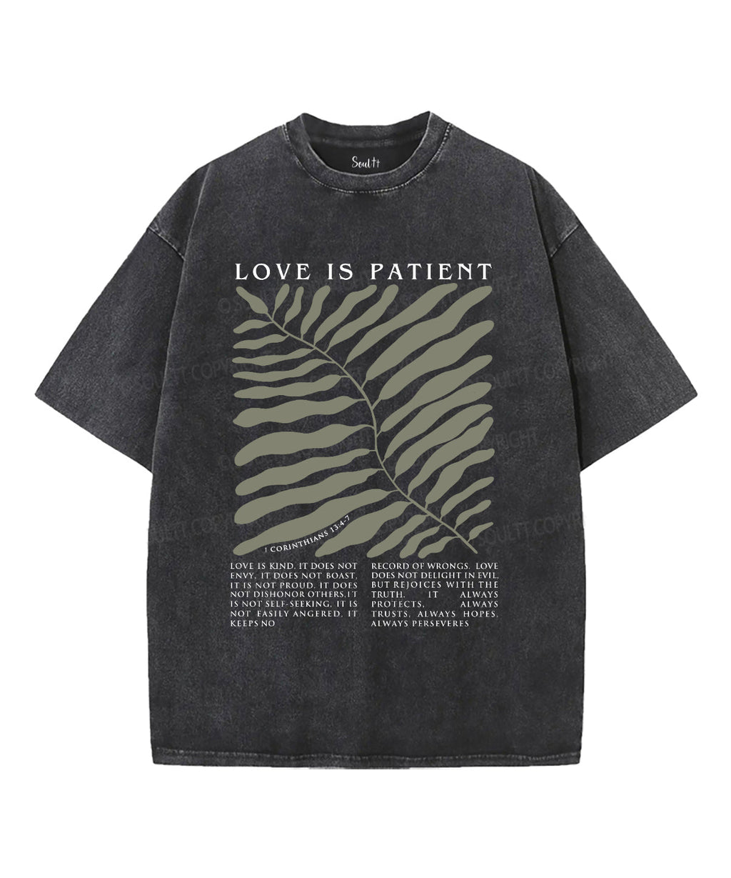 Love Is Patient Washed Christian T-shirt Hoodie, Sweatshirt | CiraTrend.com (Image 2)